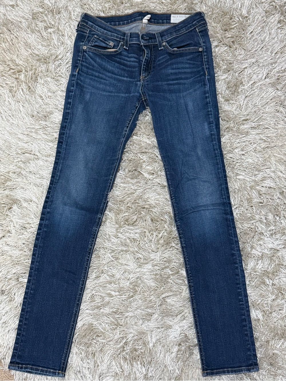 rag & bone JEAN Skinny Ankle Jeans 29 | Dark Wash Stretch Denim - Picture 2 of 12